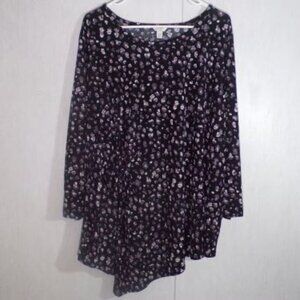 Cato Est 1946 Womens Tunic Top 22/24W Asymmetrical Hem Stretch Long Sleeve